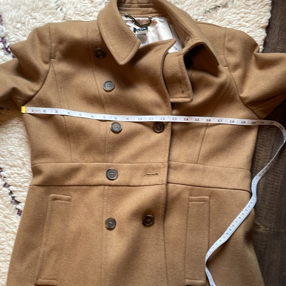 New w/ Tags! J. Crew Wool Blend Pea Coat in Camel Color Size 12 - Picture 9 of 11